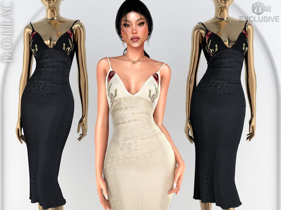 Платье Embroidered Jacquard Midi Dress